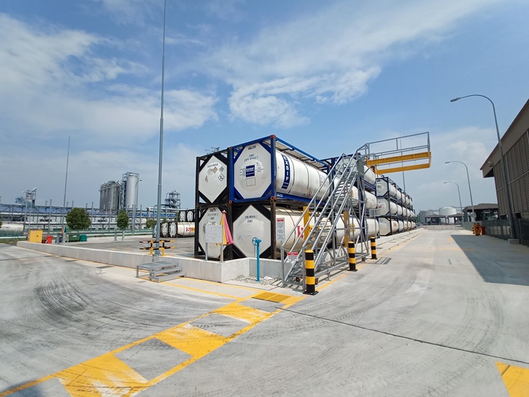 Stolt Tank Containers depot in Singapore laden storage area