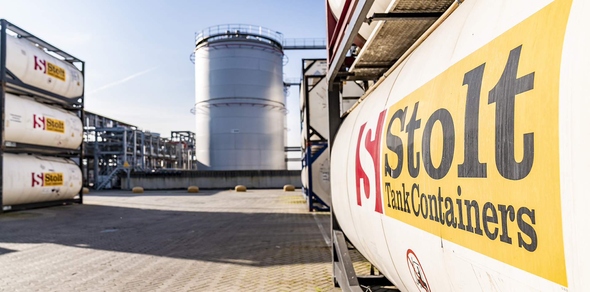 Tank containers stored in tank container depot
