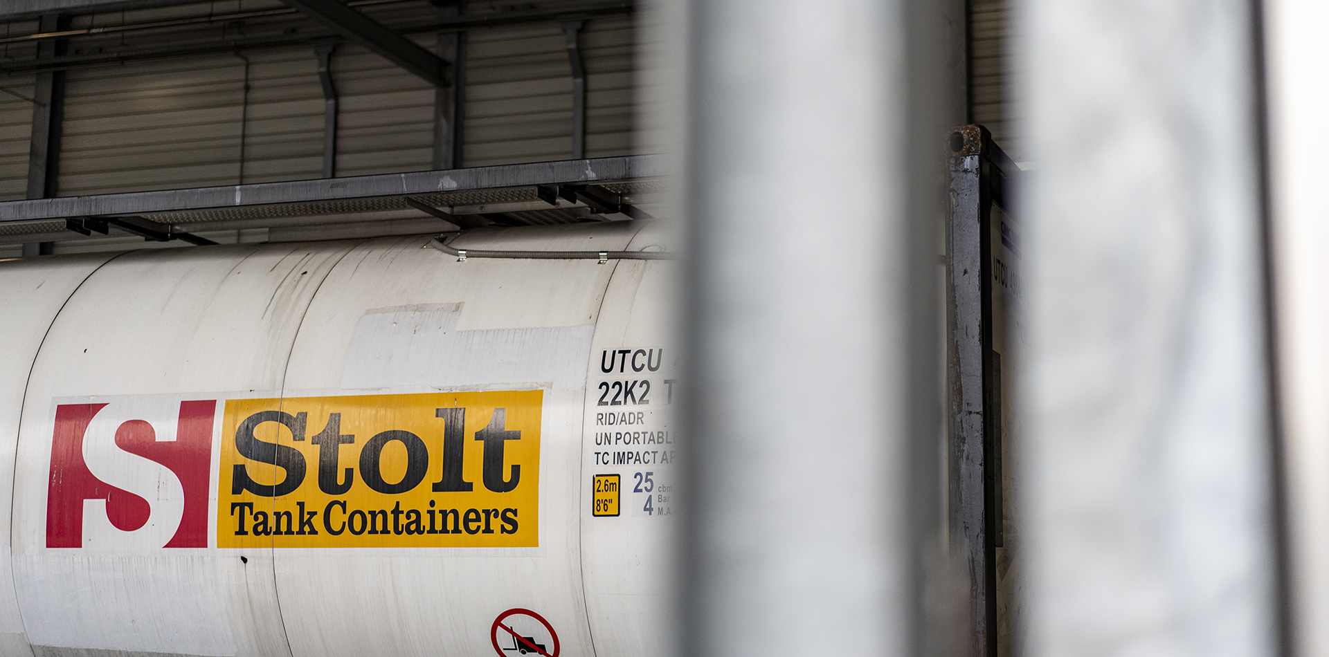 Tank container stored in tank container depot