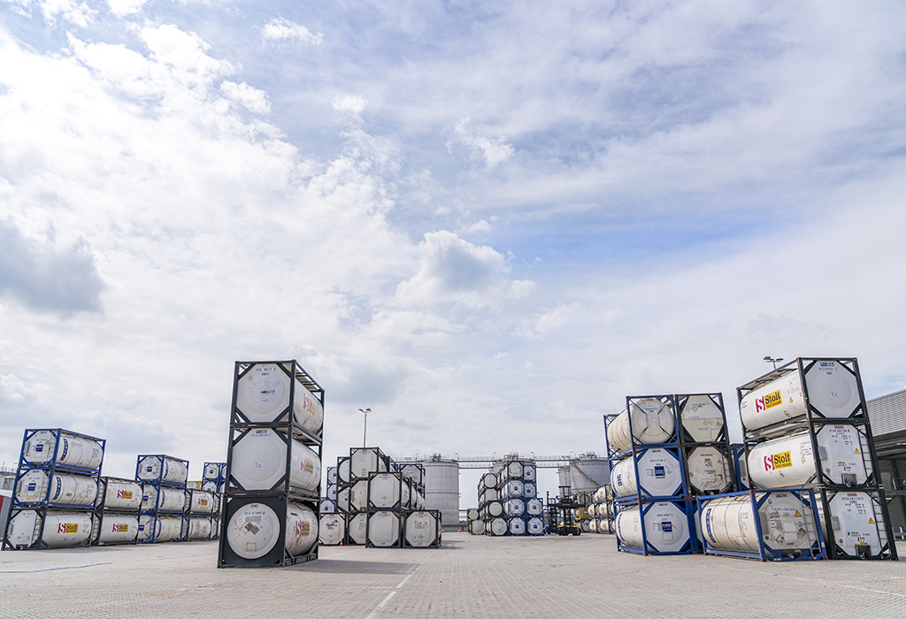 Tank containers storage in Stolt Tank Containers depot