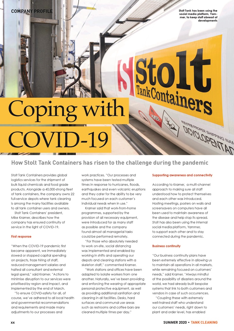Tank Cleaning Magazine article page 1