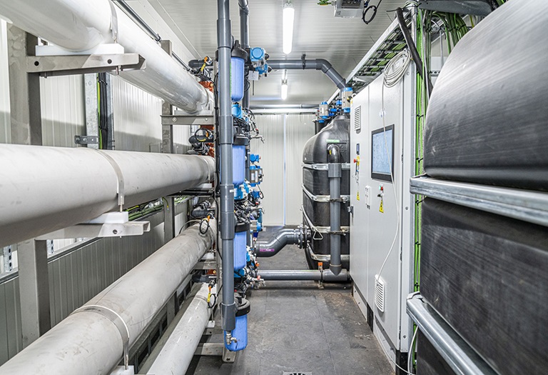 Wastewater filtration units in depot